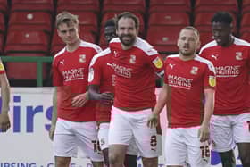 Former captain Brett Pitman scored twice for Swindon in their 3-1 defeat of Pompey. Picture: Jason Brown