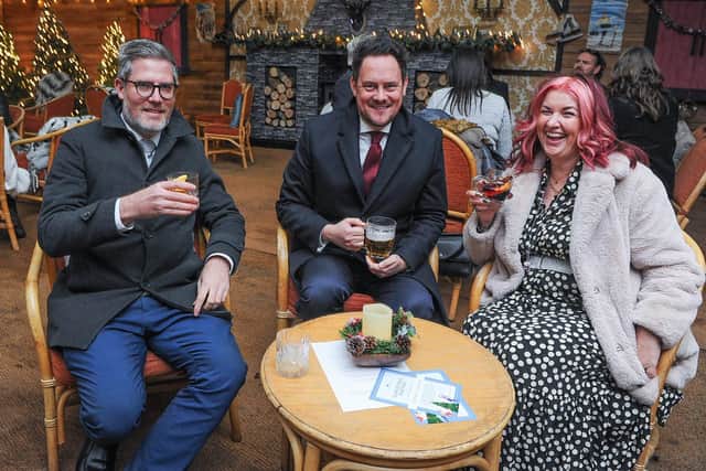Cllr George Fielding, MP Stephen Morgan and Lulu Whitmore
Picture: Habibur Rahman