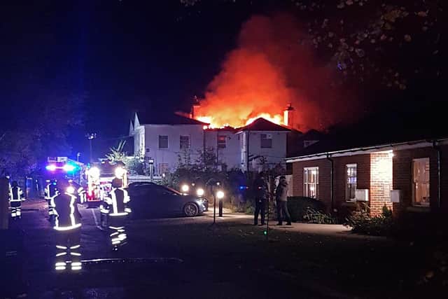 Flames tear through Anglesey Lodge in Gosport. Picture: JCP