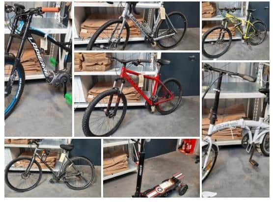 Collage of the bikes and e-scooter. Picture: Hampshire Constabulary