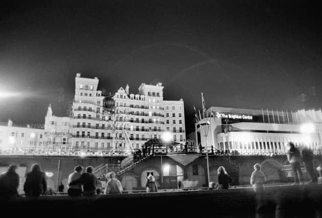 The Grand Hotel in Brighton, after a bomb attack by the IRA, 12th October 1984. British Prime Minister Margaret Thatcher and many other politicians were staying at the hotel during the Conservative Party conference. Five people were killed and over thirty injured in the attack. (Photo by John Downing/Getty Images)