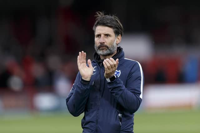 Pompey boss Danny Cowley has pledged to go full strength in the FA Cup against Harrow Borough on Saturday. Picture: Daniel Chesterton