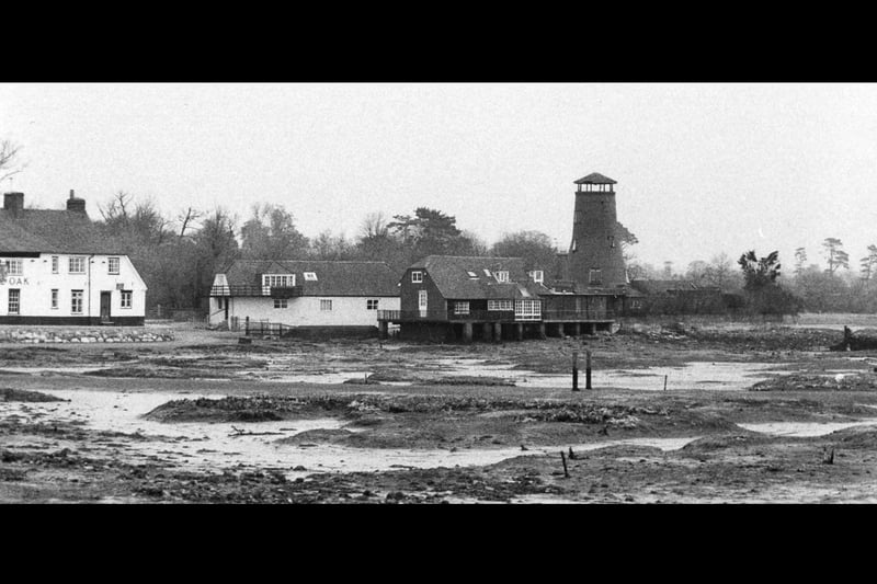 Langstone Harbour, Havant,  by the mill in December, 1990. The News PP4815