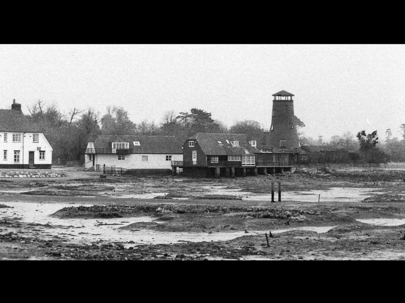 Langstone Harbour, Havant,  by the mill in December, 1990. The News PP4815