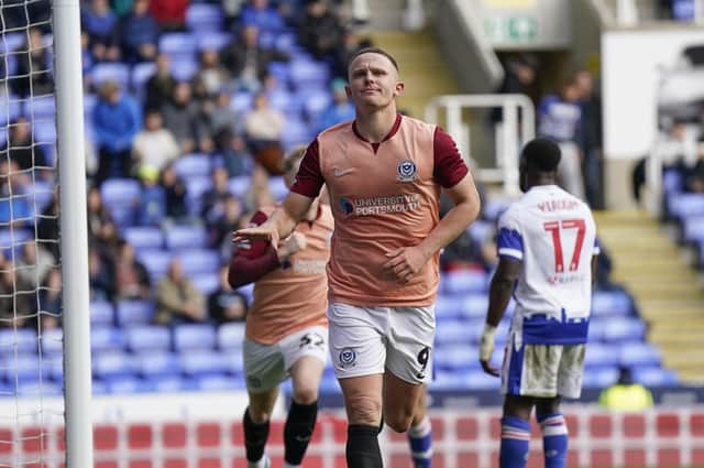 Colby Bishop scored his ninth goal of the season in Pompey's 3-2 win at Reading