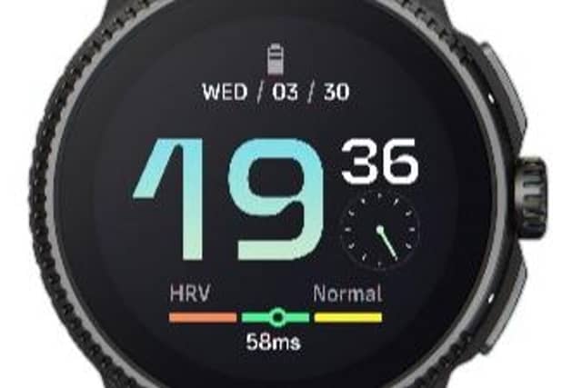 The Race's neat circular watch face boasts a crystal clear high resolution 1.43-inch AMOLED display. Image: Suunto
