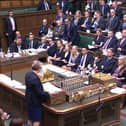 Alan Mak MP on the Opposition Front Bench as Home Secretary Yvette Cooper makes her statement in the House