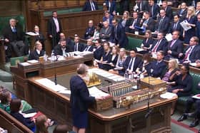 Alan Mak MP on the Opposition Front Bench as Home Secretary Yvette Cooper makes her statement in the House