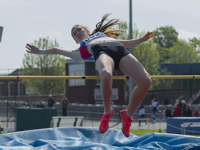 Trinity Gaisford was the joint-winner of the high jump, recording 1.50m. Picture by Paul Smith
