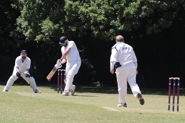 Lewis Haines bats for Rowner 1sts against Rowner 2nds.

Picture: Sam Stephenson.