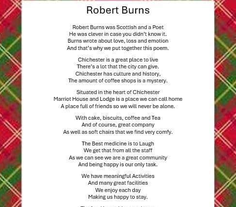 BURNS NIGHT CELEBRATIONS AT MARRIOTT HOUSE AND LODGE
