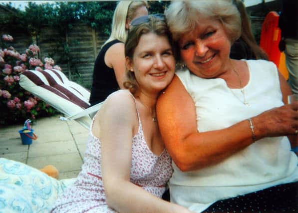 (left) Melanie de Vere with her mother Margaret Owen at a friend's barbecue not long before Melanie left for New York in 2001, where she was killed in the September 11 attacks.
air in the background is removed from the picture