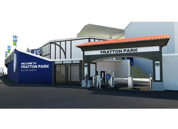 How the Milton North entrance of Fratton Park could look. Picture HGP Architects