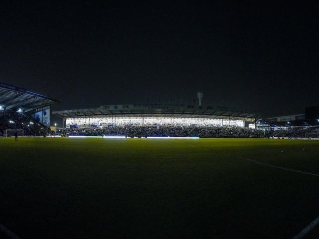 Fratton Park lights go out to force the postponement of Pompey's clash with Millwall in November 2024. Picture: Jason Brown/ProSportsImages