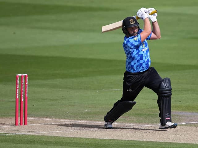 Luke Wright top scored for Sussex in their T20 Blast win against Hampshire at Hove. Photo by Steve Bardens/Getty Images.