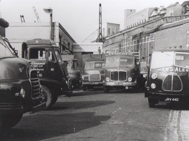 The meeting of three byways outside the fish market in Old Portsmouth. The white building to the right is now the A Bar Bistro. Portsmouth power station is in the background. Picture: Barry Cox collection