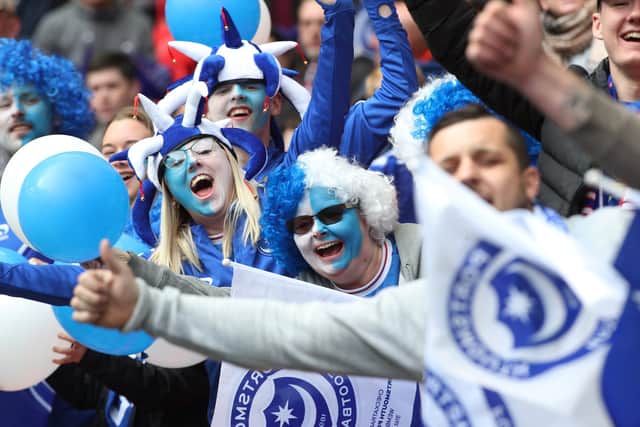 Pompey fans at the 2019 Checkatrade Trophy final against Sunderland.