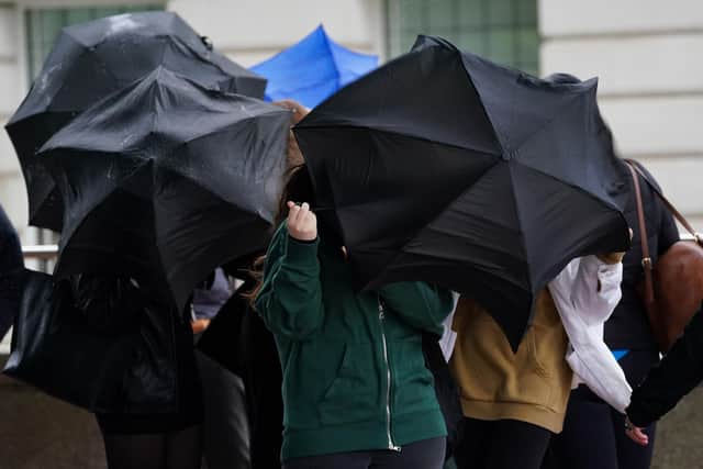 A yellow weather warning of heavy rain was issued for the south east by the Met Office
Picture: Jacob King/PA Wire