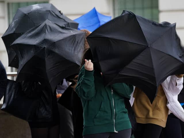 A yellow weather warning of heavy rain was issued for the south east by the Met Office 
Picture: Jacob King/PA Wire