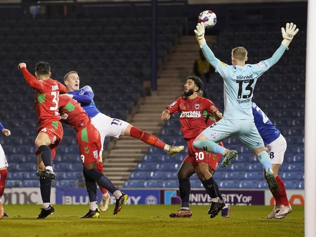Ronan Curtis goes close with an effort
