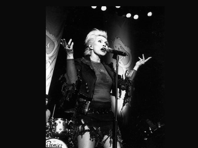 Blondie performing at Portsmouth Guildhall in 2003.Pictured is: Debbie Harry.Picture: Paul Windsor