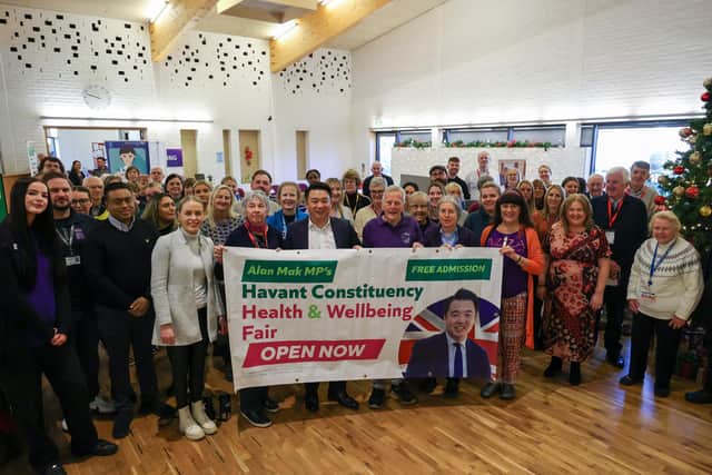 Alan Mak MP and exhibitors at last year's Health & Wellbeing Fair