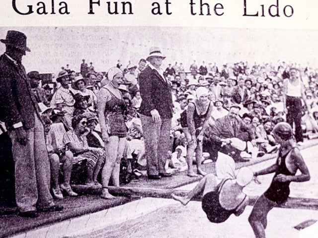 Gala fun at Hilsea Lido in August 1936