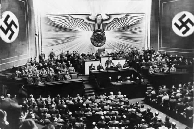 Hitler addressing the Reichstag on May 4,1941. Picture: Keystone/Getty Images