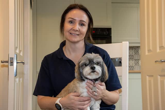 Lucy Goffin with her pet dog Bella. Photos by Alex Shute