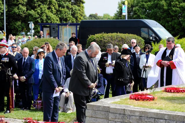 The annual D-Day memorial service took place at the D Day Stone near Canoe Lake, Southsea, on Thursday, June 6, 2024, to commemorate 80 years. Picture: Sarah Standing (060624-431)