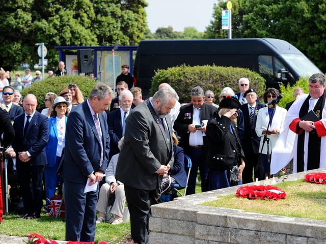 The annual D-Day memorial service took place at the D Day Stone near Canoe Lake, Southsea, on Thursday, June 6, 2024, to commemorate 80 years. Picture: Sarah Standing (060624-431)
