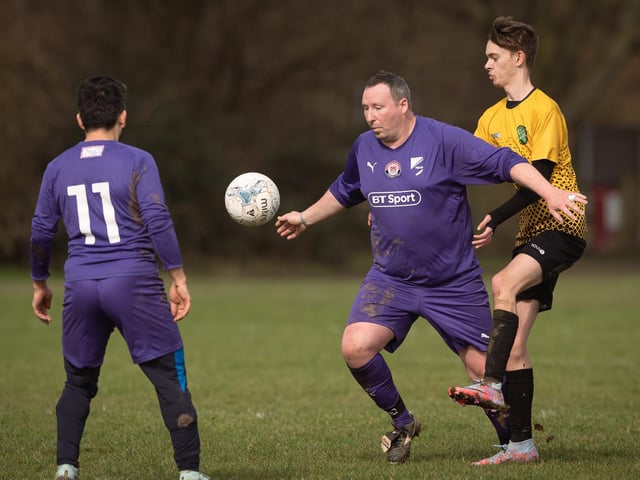 Action from AFC Tamworth's 7-2 victory over Gosham Rangers in Division Two of the City of Portsmouth Sunday League. Picture: Keith Woodland (120321-347)