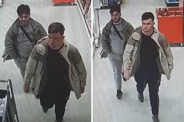 Police would like to speak to these two individuals following the theft. Picture: Waterlooville Police.