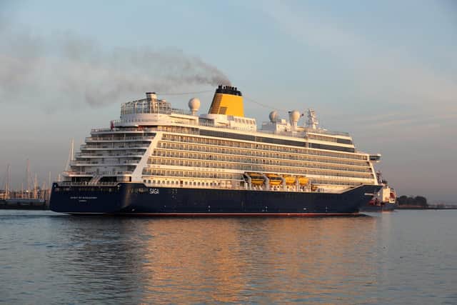 The Saga Cruise ship Spirit of Discovery pictured entering Portsmouth Harbour on Friday
Picture: Sam Stephenson.