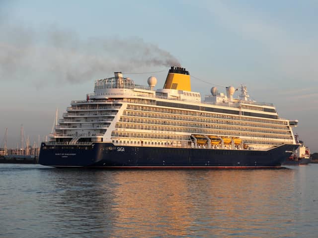 The Saga Cruise ship Spirit of Discovery pictured entering Portsmouth Harbour on Friday
Picture: Sam Stephenson.