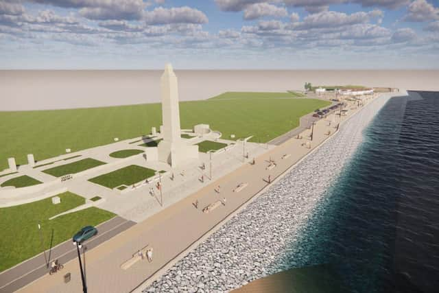 A CGI of the proposed sea defences near Southsea Common. Credit: Coastal Partners