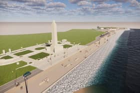 A CGI of the proposed sea defences near Southsea Common. Credit: Coastal Partners