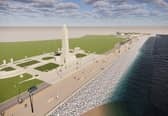 A CGI of the proposed sea defences near Southsea Common. Credit: Coastal Partners