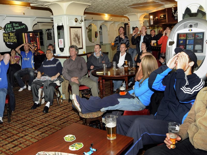 The scene in the Mr Pickwick Pub, Southsea for Pompey's Uefa Cup game against Guimaraes in 2008.