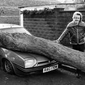 Mike Castellano was not too pleased about his car after the Great Storm in October 1987. The News PP4119