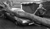 Mike Castellano was not too pleased about his car after the Great Storm in October 1987. The News PP4119