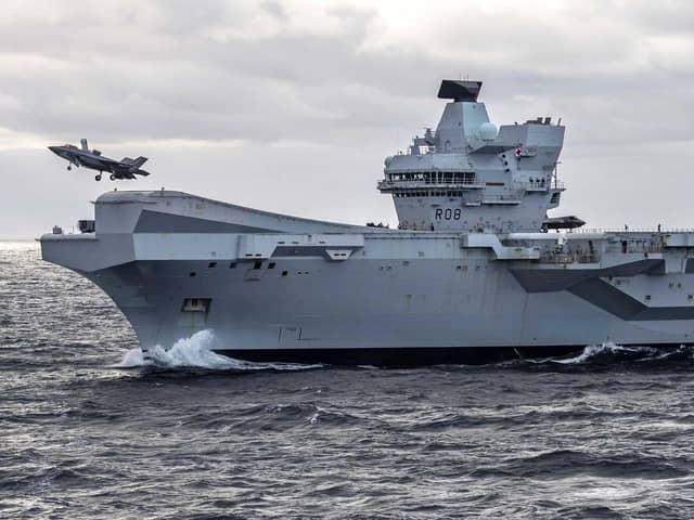 HMS Queen Elizabeth operating in the North Sea. Picture: AS1 Amber Mayall RAF