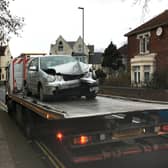 A car drove into the boundary wall of the Rainbow Corner Day Nursery in Southsea on December 18, 2020.

The damaged car.
Picture: Fiona Callingham