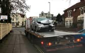 A car drove into the boundary wall of the Rainbow Corner Day Nursery in Southsea on December 18, 2020.

The damaged car.
Picture: Fiona Callingham
