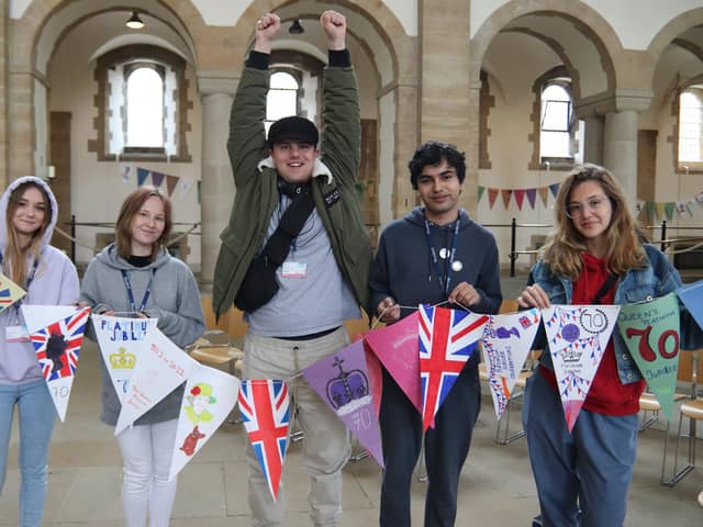City of Portsmouth College students show off their work at Portsmouth Cathedral.
