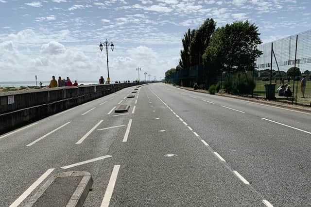 The empty seafront road. Picture Luke Stubbs