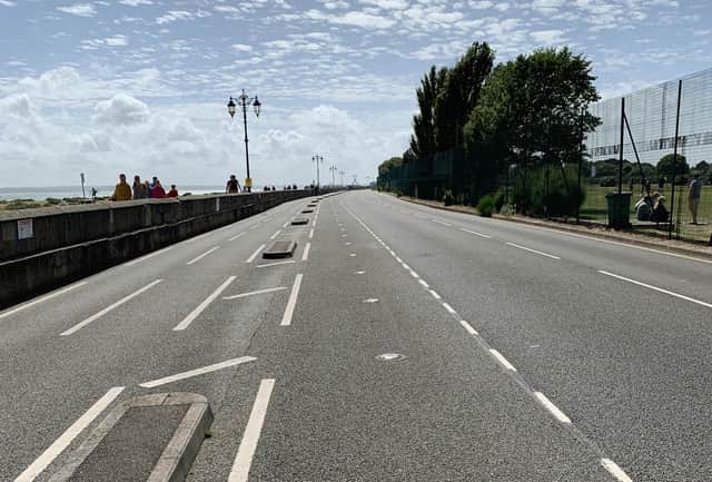 The empty seafront road. Picture Luke Stubbs