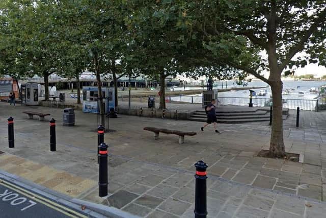 The area of The Hard where the Royal Oak memorial is proposed to be sited
