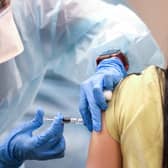 A nurse delivers a flu vaccination shot in Lakewood, California. Picture: Mario Tama/Getty Images.