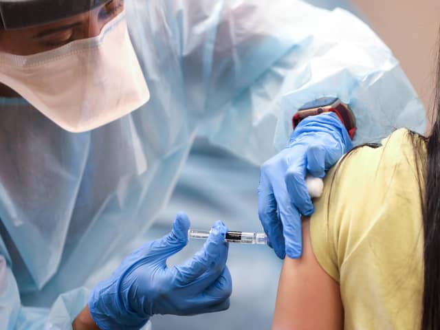 A nurse delivers a flu vaccination shot in Lakewood, California. Picture: Mario Tama/Getty Images.